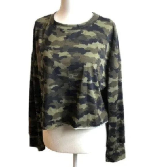 SHEIN Green Camo Long Sleeve Tee Shirt Medium - Picture 4 of 6